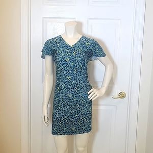 Chelsea Gunn blue, black, and yellow midi dress size XL NWT!!!
